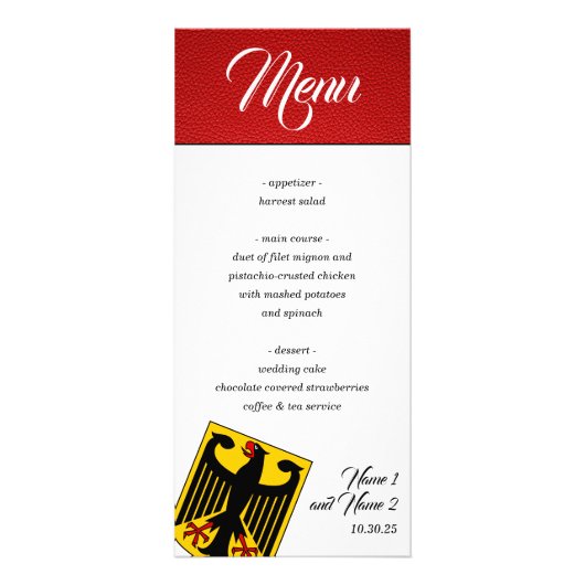 Rood Duitsland Paspoort Menu (Voorkant)