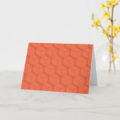 Rood, dynamisch, retro, cool trendkubus lijnpatroo kaart (Gele Bloem)