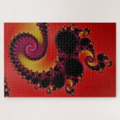 Rood Dynasty Spirals Fractal Abstract Legpuzzel (Horizontaal)