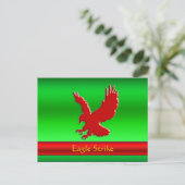 Rood Eagle met reliëf op groen metaaleffect Briefkaart (Staand voorkant)