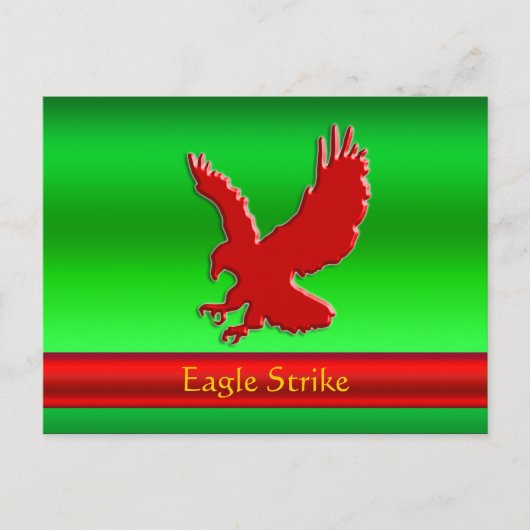 Rood Eagle met reliëf op groen metaaleffect Briefkaart (Voorkant)