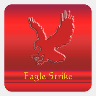 Rood Eagle met reliëf op rood metaaleffect Vierkante Sticker