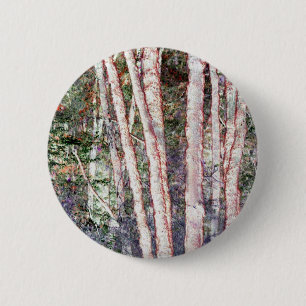 Rood-Edged Trees Ronde Button 5,7 Cm