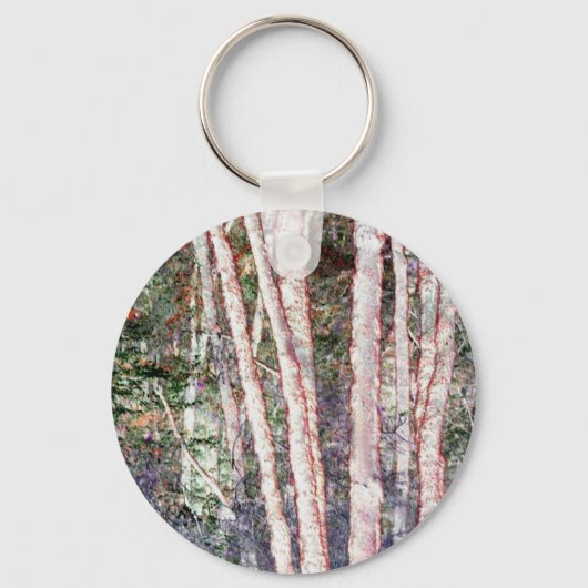 Rood-Edged Trees Sleutelhanger (Voorkant)