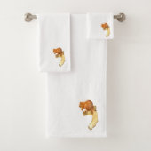 Rood eekhoornhanddoekset bad handdoek (Insitu)