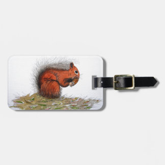Rood-eekhoornpittenkegeltje Bagagelabel