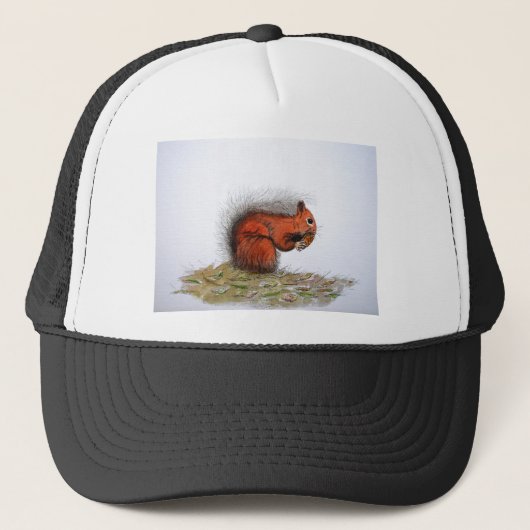 Rood-eekhoornpittenkegeltje Trucker Pet (Voorkant)