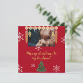 Rood Een foto Vrolijk kerstfeest Feestdagenkaart (Staand voorkant)