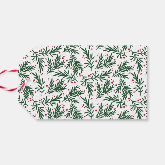 Rood Eenvoudig Modern Lettering Vrolijk Kerstfeest Cadeaulabel (Achterkant Horizontaal)