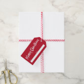 Rood Eenvoudig Modern Lettering Vrolijk Kerstfeest Cadeaulabel (Met Touw)