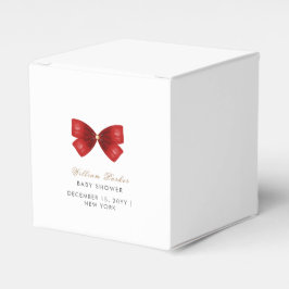 Rood Eenvoudig Modern Waterverf Bow-Baby shower Bedankdoosjes