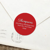Rood eenvoudig retouradreslabel ronde sticker