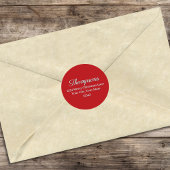 Rood eenvoudig retouradreslabel ronde sticker