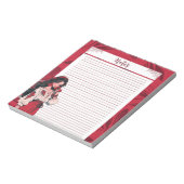Rood Eenvoudig Schattige Anime Boho Notitieblok (Linkerzijde)