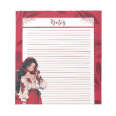 Rood Eenvoudig Schattige Anime Boho Notitieblok (Voorkant)
