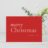Rood Eenvoudig Serif Merry Feestdagenkaart (Staand voorkant)