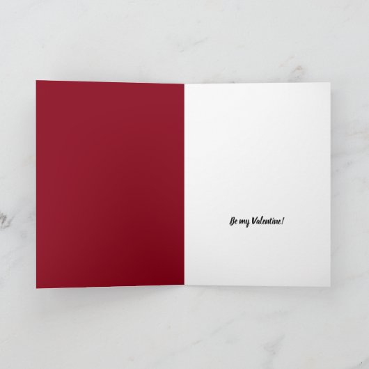 Rood Eenzaam Hart, Valentijnsdag Kaart (Binnen)