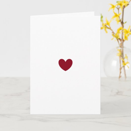 Rood Eenzaam Hart, Valentijnsdag Kaart (Gele Bloem)