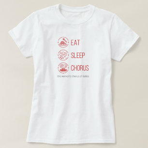 Rood eet. Slaap. Chorus. T-shirt