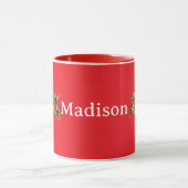 Rood, effen rode kleur SJABLOON, aanpasbaar, Mok (Midden)