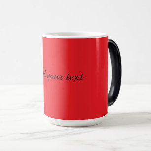 Rood, effen rood, sjabloon voor zwarte tekst, magische mok