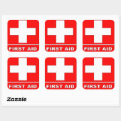 Rood EHBO-teken Vierkante Sticker (Vel)