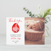 Rood Eier- en Gemberfeestje BEDANKT FOTO Kaart (Staand voorkant)