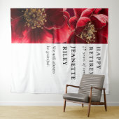 Rood Elegant Chic Bloemen Pensioen Party Achtergro Wandkleed (In Situ (horizontaal))