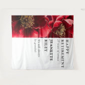 Rood Elegant Chic Bloemen Pensioen Party Achtergro Wandkleed (Voorkant (horizontaal))