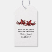 Rood Elegant Dragons Weddenschap Gift Labels Cadeaulabel (Voorkant)