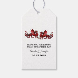 Rood Elegant Dragons Weddenschap Gift Labels Cadeaulabel