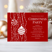 Rood Elegant Kerstfeest Zakelijke vakantie Folie Uitnodiging