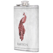 Rood Elegant Peacock Flask Heupfles (Links)