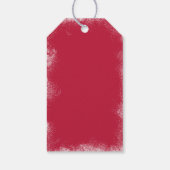 Rood Elegant Script en Foto | Kerstbessen Cadeaulabel (Achterkant)