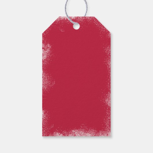 Rood Elegant Script en Foto | Kerstbessen Cadeaulabel (Achterkant)