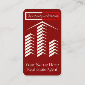 Rood Elegant Visitekaartje voor makelaars (Achterkant)
