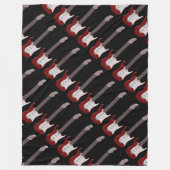 Rood elektrisch gitaarontwerp fleece deken (Voorkant)