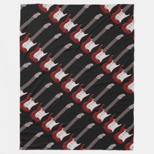 Rood elektrisch gitaarontwerp fleece deken