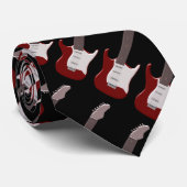 Rood elektrisch gitaarontwerp stropdas (Opgerold)