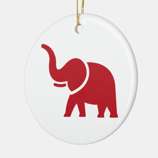 Rood-elfazant kerstboom keramisch ornament (Links)