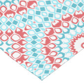 Rood en Aqua Geometrisch Mandala Patroon Medium Tafelloper (Hoek)
