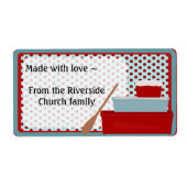 Rood en Aqua Keukenlabel Etiket (Voorkant)