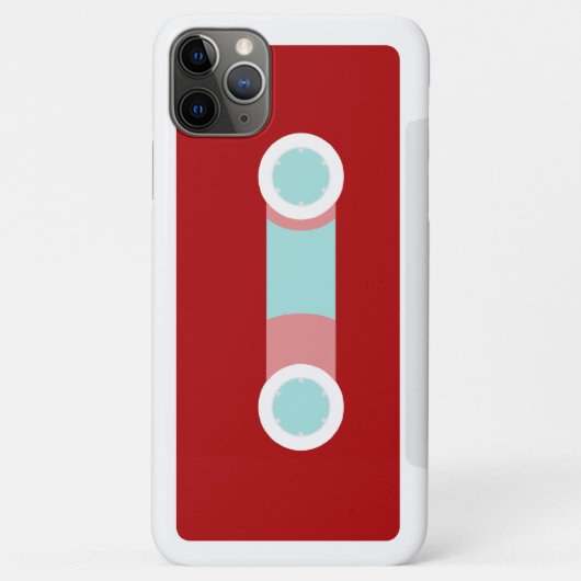 Rood en Aqua Retro Cassettebandje Case-Mate iPhone Case (Achterkant)
