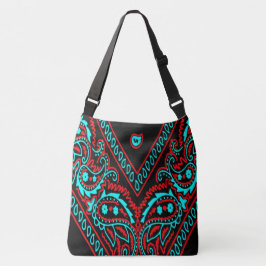 Rood en Baby Blauw Paisley Bandanna Print Crossbody Tas