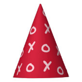 Rood en Baby Licht Roze X O XO Trendy Cute Feesthoedjes (Voorkant)