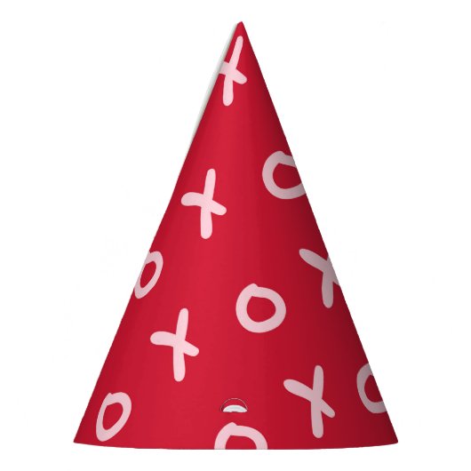 Rood en Baby Licht Roze X O XO Trendy Cute Feesthoedjes (Links)