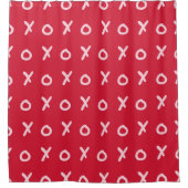 Rood en Baby roze X O XO XO's Trendy Cute Douchegordijn (Voorkant)