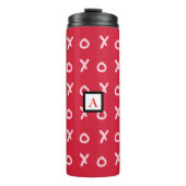 Rood en Baby roze X O XO XO's Trendy Cute Thermosbeker (Voorkant)