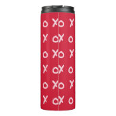 Rood en Baby roze X O XO XO's Trendy Cute Thermosbeker (Achterkant)