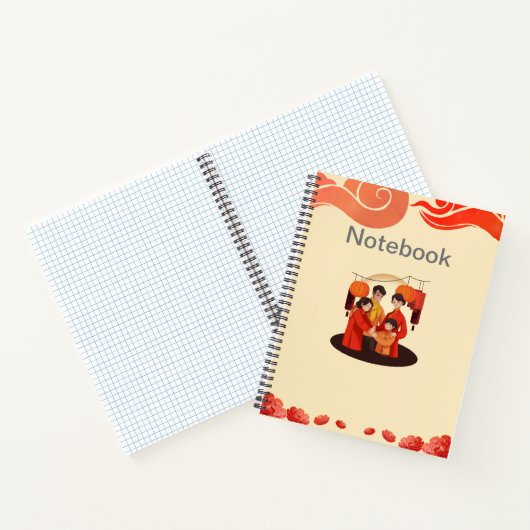 Rood en beige 8,5 x 11-inch spiraal Notitieboek (Binnen)